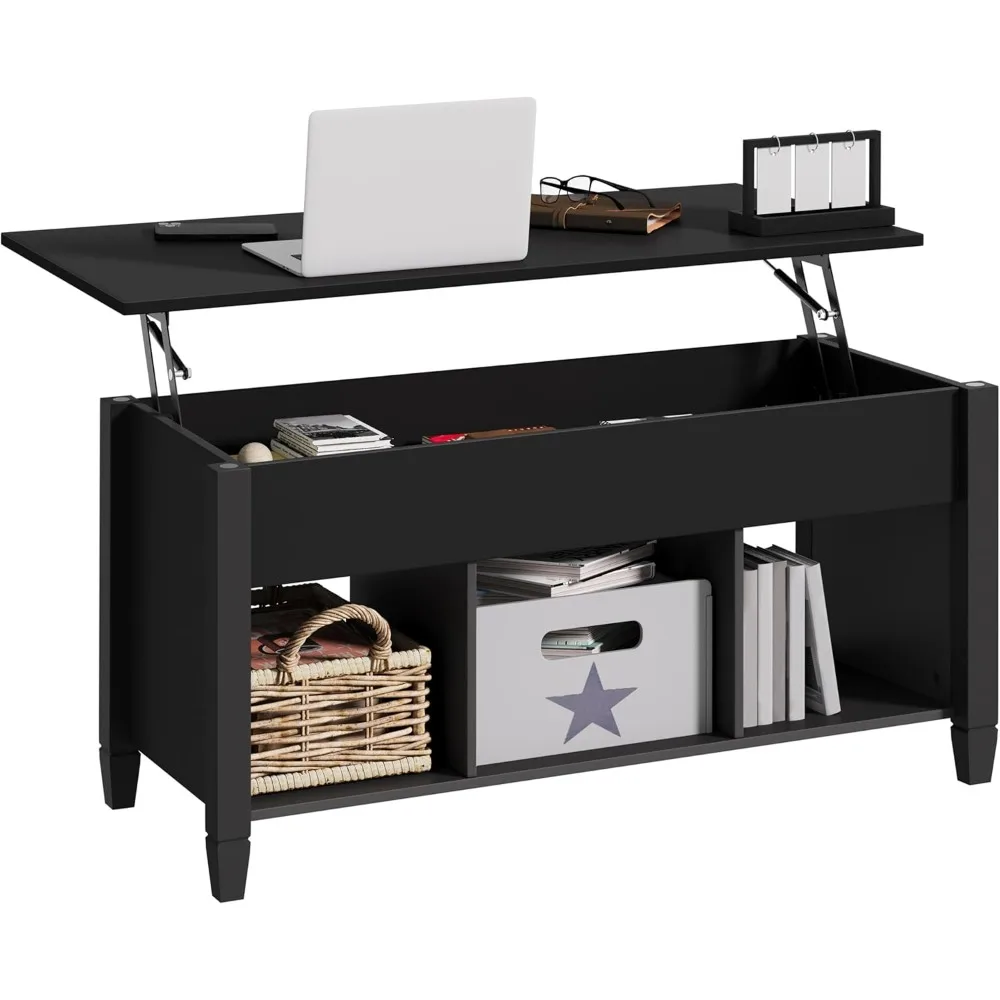 

Coffee Table, Lift Top Coffee Table w/Hidden Storage Compartment & Lower 3 Cube Open Shelves, Lift Tabletop Center Tables for L