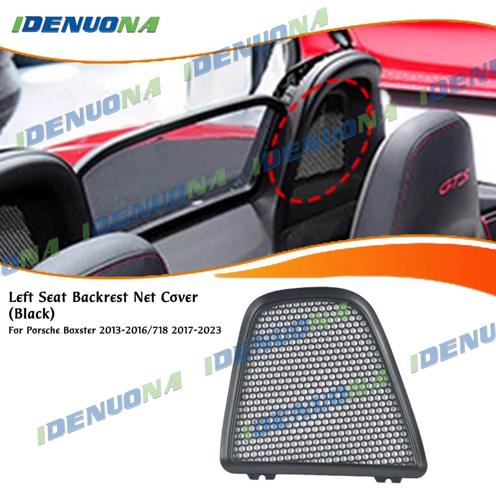 

For Porsche Boxster 981 2013-2016 Boxster 982 2017-2023 Interior Seat Backrest Cushion Pillow Back Mesh Net Cover