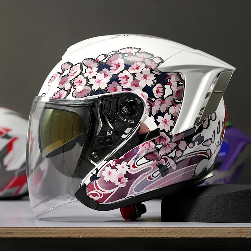 Motorcycle  3/4 Helmet Four Season Motocross Helmet Three-quarters Universal Motorcycle Helmet Casco Moto For Men and Women