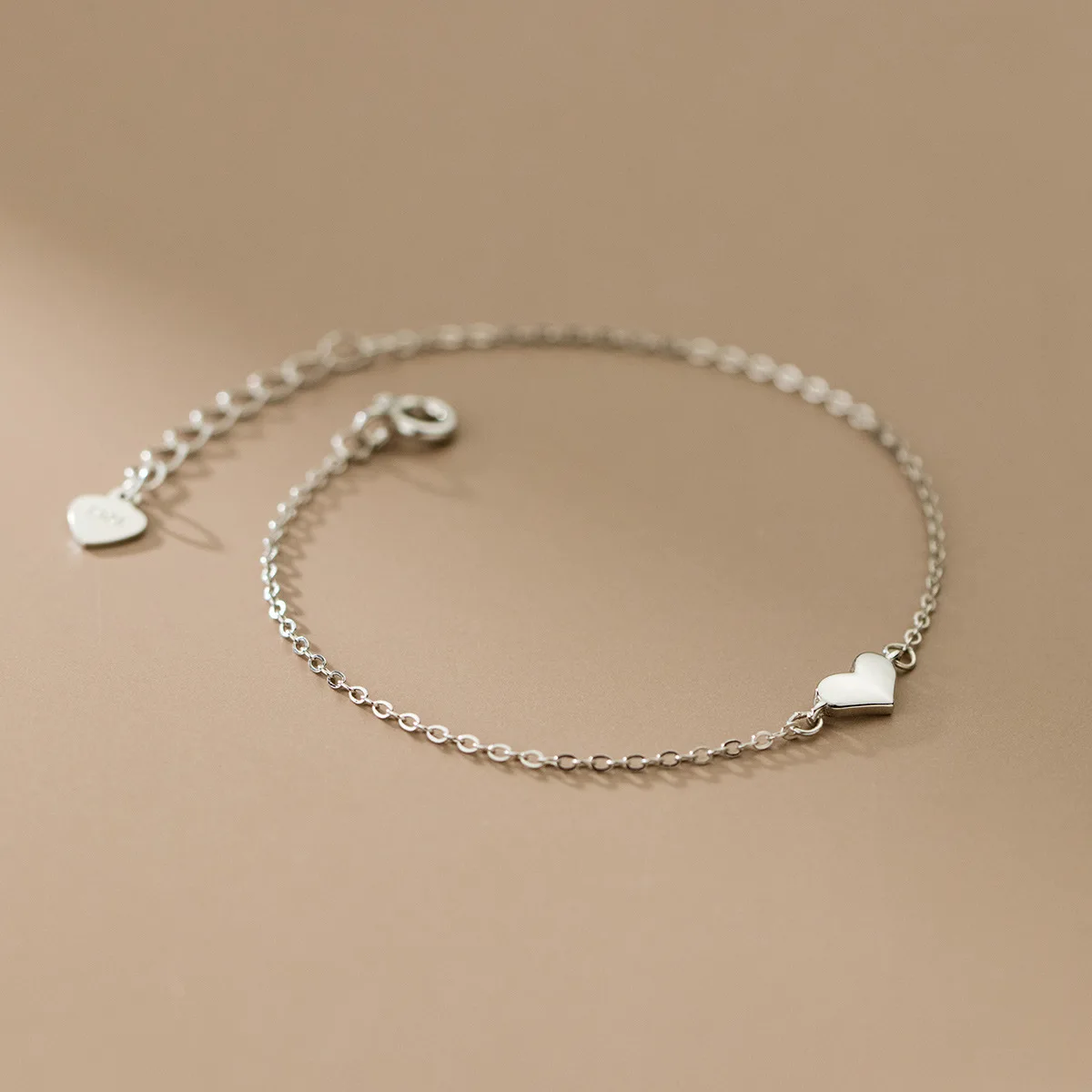 Bracciale in argento Sterling con cuore 925 catena a maglie accessori Y2K braccialetto in pietra naturale gioielli gotici per donna