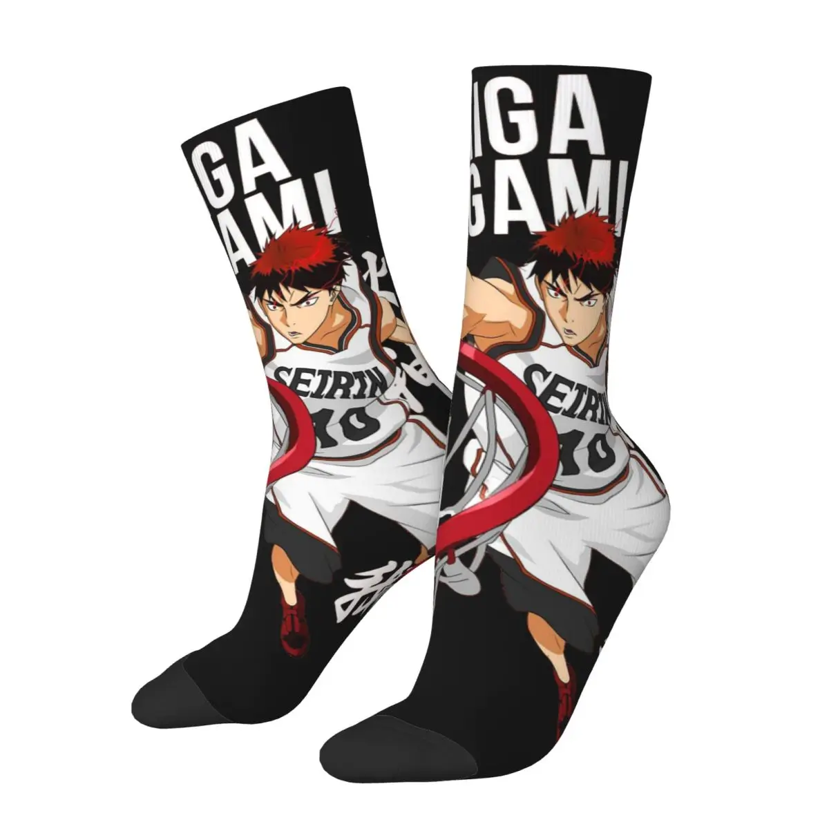 Happy Funny Men's Compression Socks Slam Dunk Retro Harajuku Kuroko No Basket Sports Anime Series Street Style Pattern Crew Sock