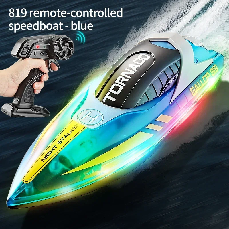 

Remote control boat high-speed boat high horsepower boat for water children kids underwater model toy boyRC boat with light
