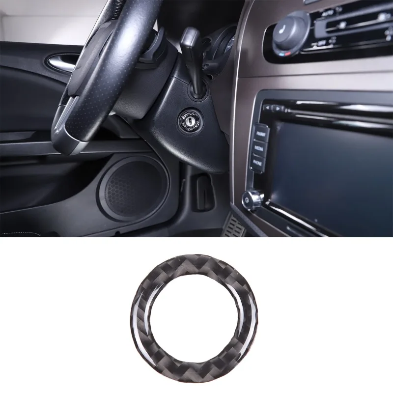 

Real Carbon Fiber (Soft) For 2008 2009 2010 2011 2012 Seat Leon Ignition Switch Trim Ring Start Switch Trim Car Accessories
