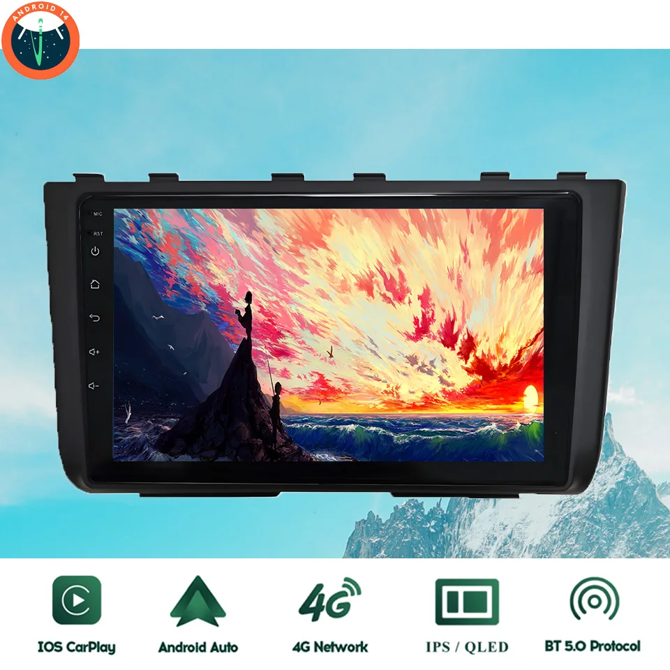 10‘’ QLED Android 14 8G Ram Car GPS Navi Music Video Multimedia Player For Hyundai Creta ix25 2020 - 2022 Auto Stereo Head Unit