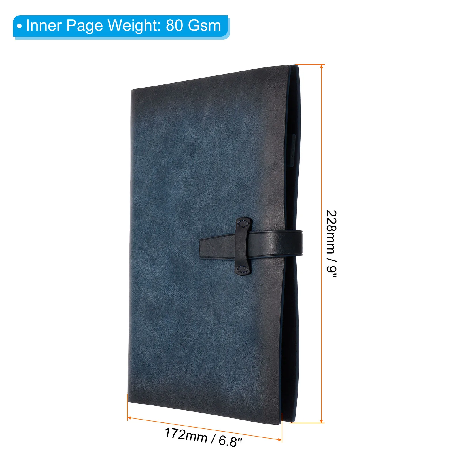 A5 PU Leather Binder Journal Refillable Loose Leaf Personal Planner Organizer Ruled Lined Notebook with Buckle School Stationery