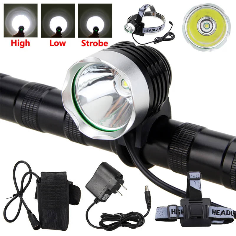 Rechargeable 5000LM XM-L T6 MTB Bike Bicycle Light Headlamp Headlight Lamp Set