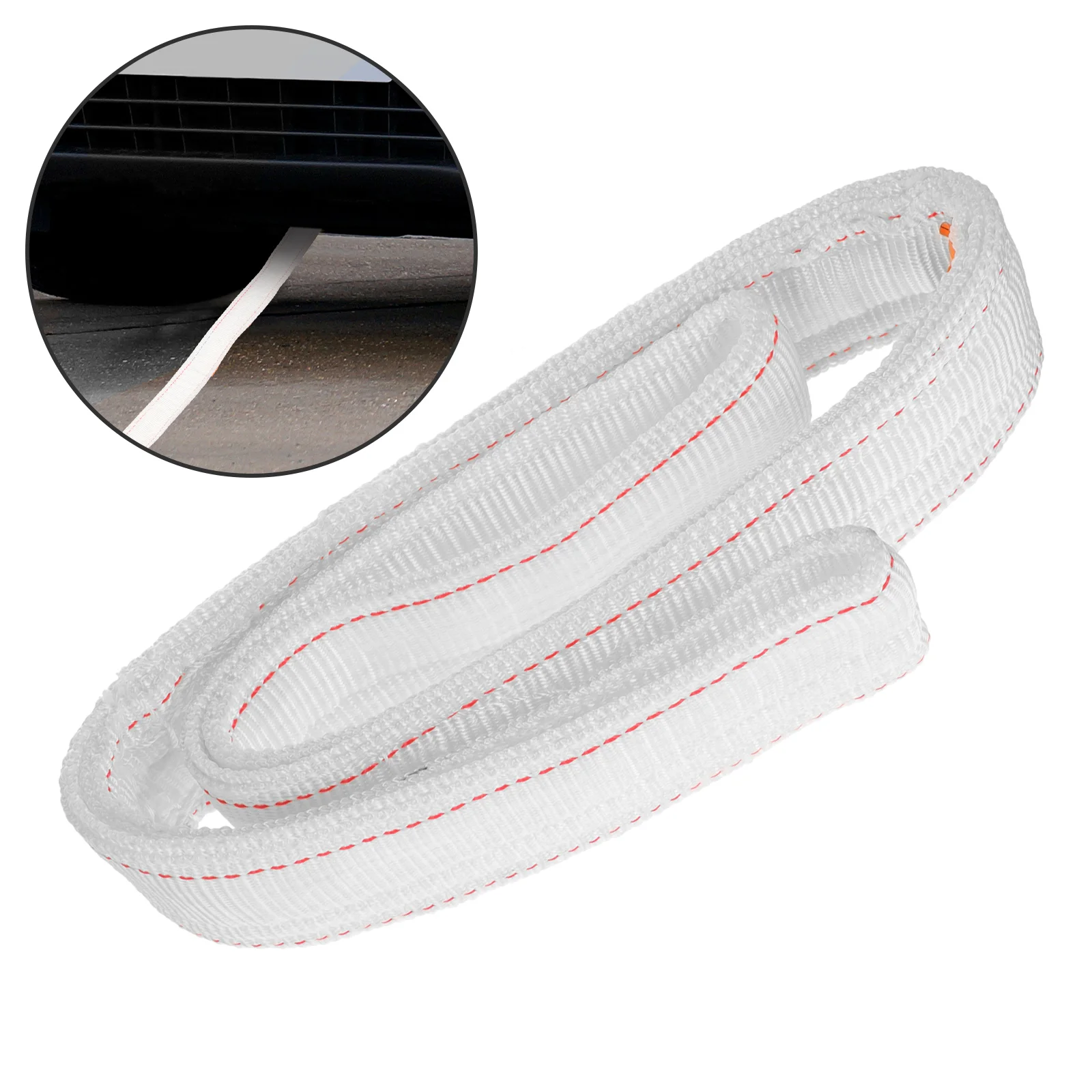 Tow Belt Winch Strap Towing Rigging Strap Reinforced Loop Ends Recovery Strap 2 Tons Tow Strap Towing Accessories