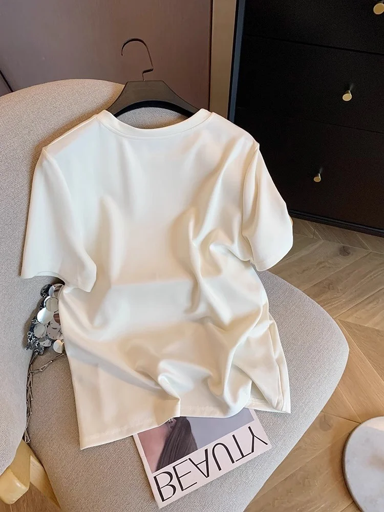 Modny, uniwersalny, nadrukowany, okrągły dekolt, krótki rękaw, męski letni T-shirt, casualowy, wyszczuplający top, odzież codzienna.