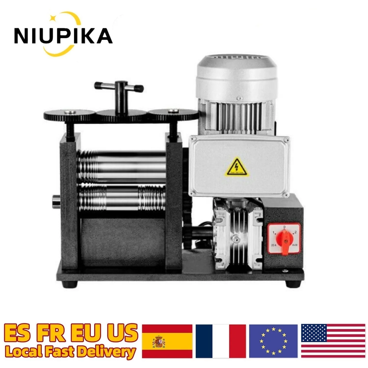 370W 120mm Electric Rolling Mill 110V Small Jewelry Making Machine for Gold and Silver Sheet Wire Molding Metalworking Tool