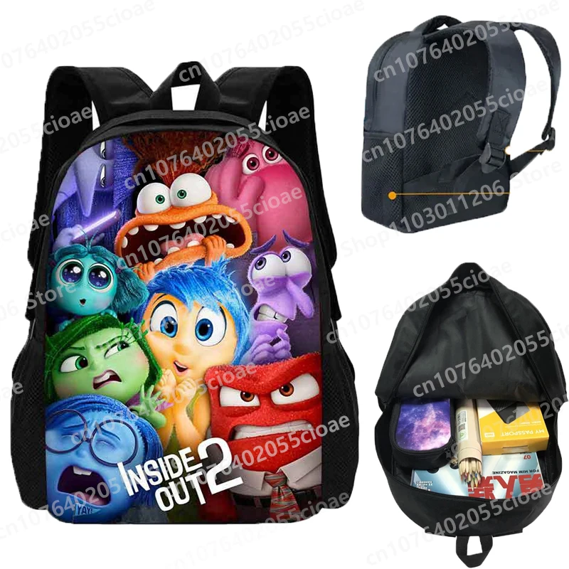 

2024 New Inside Out Schoolbag Student School Cartoon Joy Sadness Anger Pattern Backpack Large Capacity School Bag for Children