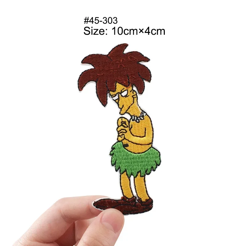 Cartoon The Simpsons TV Patches for Clothing Embroidery Patches Anime Fusible Patch Stickers DIY Jackets Pants Decoration Patch