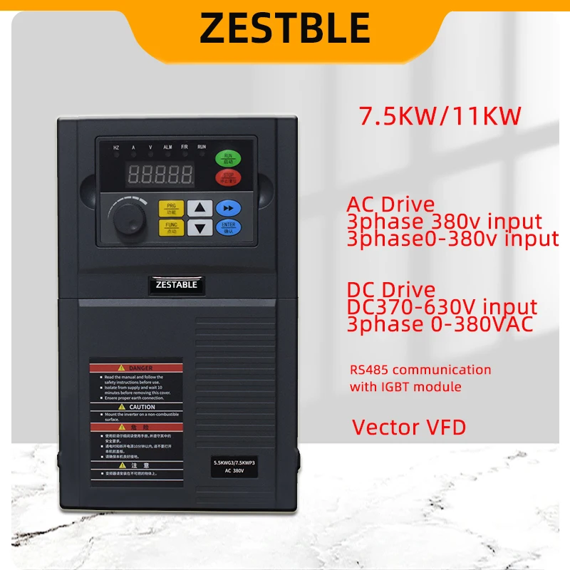 Solar VFD ZA310T 7.5/11KW  3phase 380V PV Pump Variable Frequency Drive Converter Motor Speed Vector Control Inverter