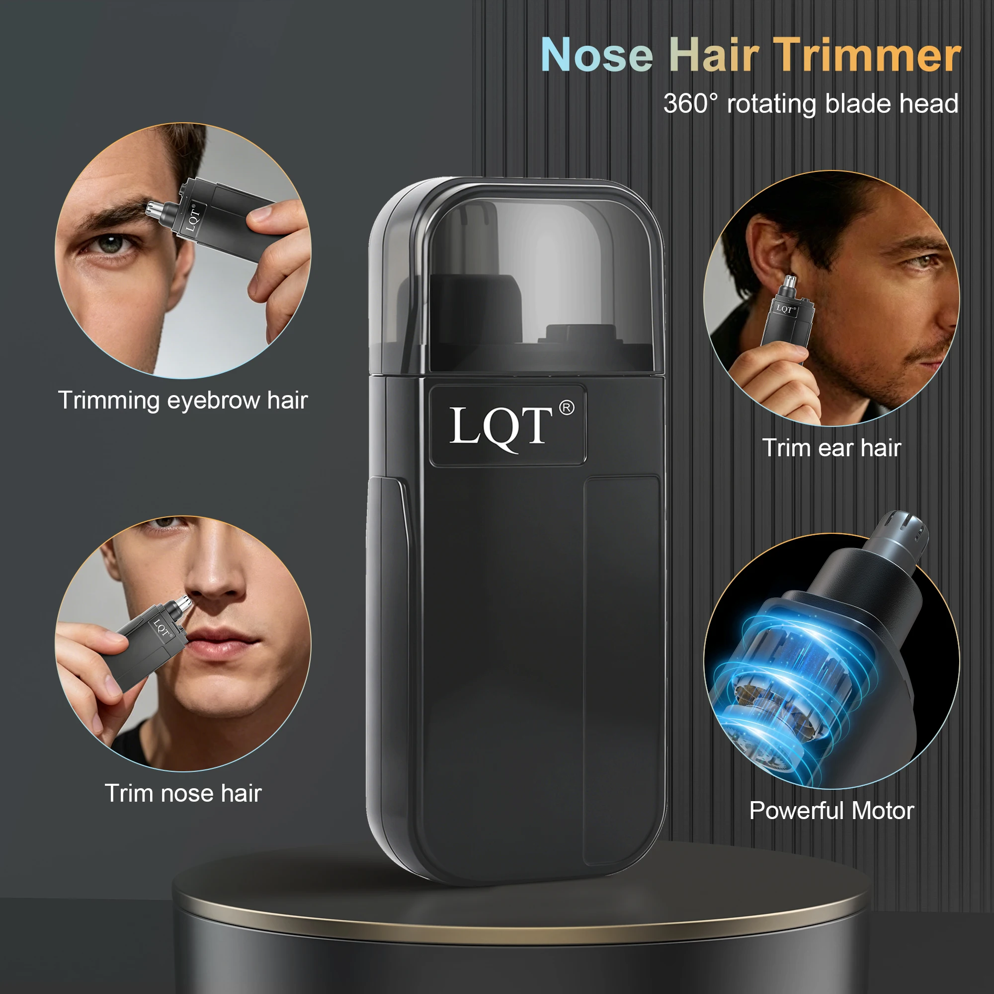 LQT Professional Hair Clipper Set Men Electric Hair Trimmer Nose Hair Trimmer Barber Cutting Kit LCD Display USB Rechargeable