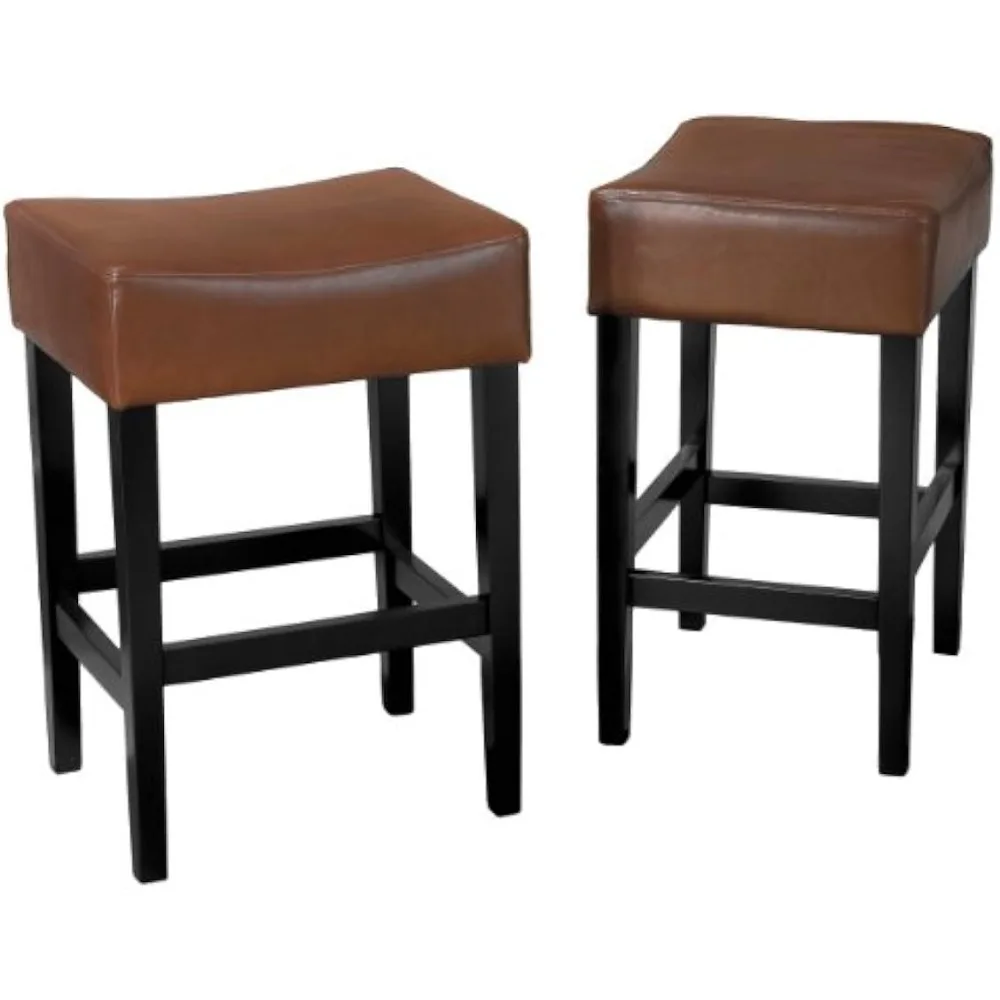 

Christopher Knight Home Lopez Backless Leather Counter Stools, 2-Pcs Set, Hazelnut