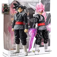 14cm Dragon Ball Black Goku Zamasu Action Figure  Super Saiyan Movie Version Dbz Anime Model With Multiple Accessories Toys