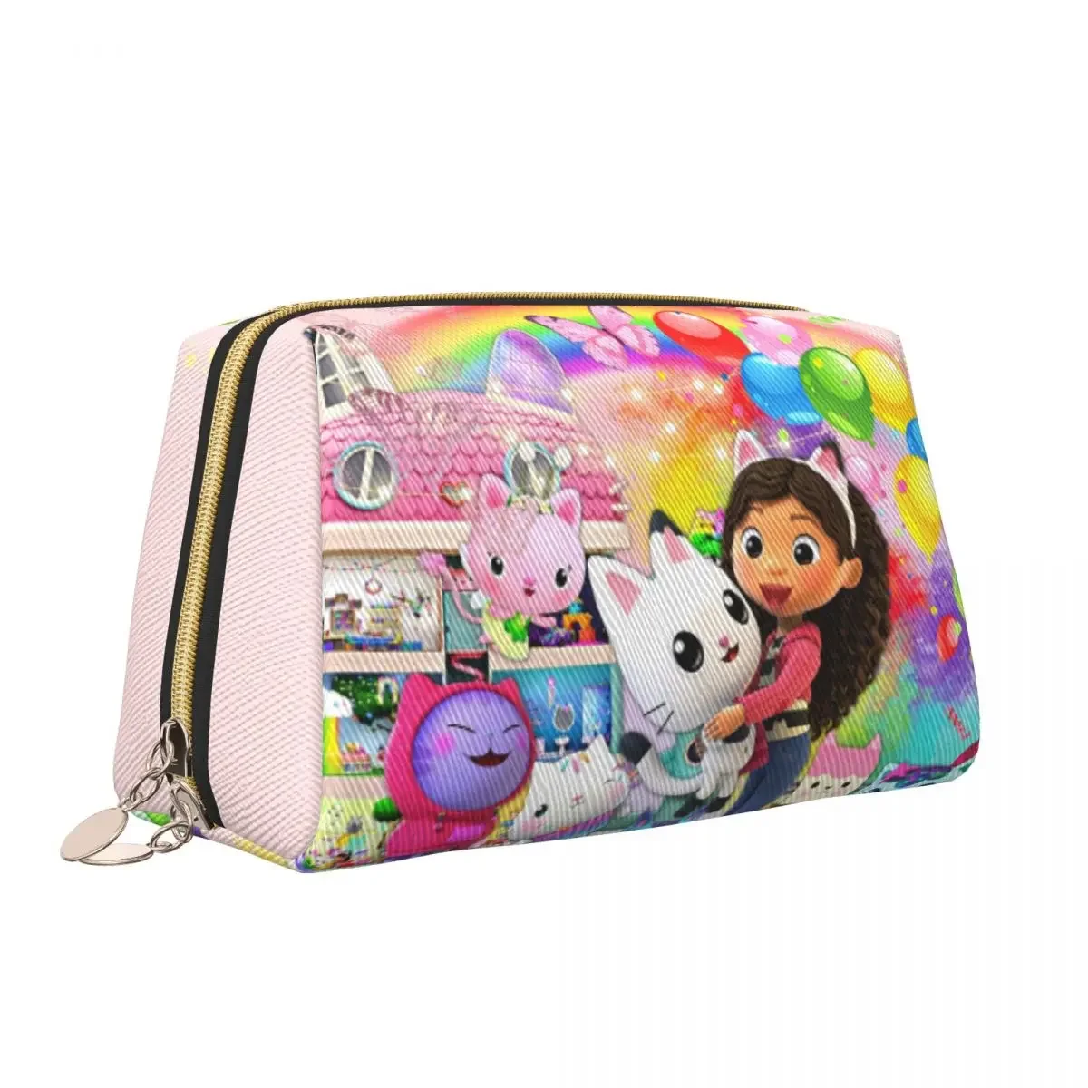 Gabbys Dollhouse Cosmetic Bag Women Kawaii Large Capacity Cartoon Anime Tv Makeup Case Beauty Storage Toiletry Bags