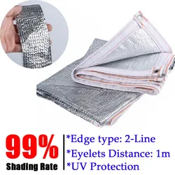 99% Shading New Sun Shade Net Aluminum Foil Sunshade Net Garden Swimming Pool Car Shed Camping Shading Sail Outdoor Sun Shelter