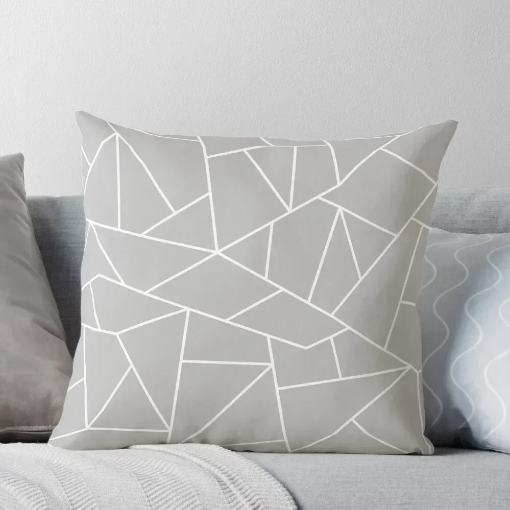 

White Mosaic Lines On Silver Gray Throw Pillow Anime Sofas Covers ornamental pillows for living room luxury covers pillow