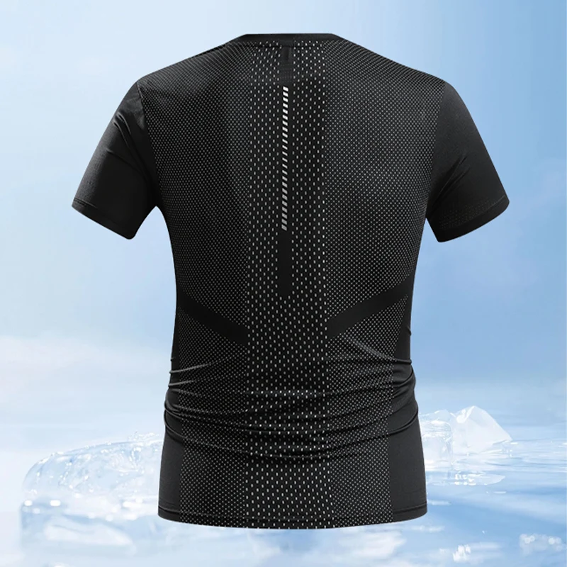 Men's Athletic T Shirt Quick Dry Short Sleeve Gym Workout Running Training Tee Breathable Mesh Back Fitness Sports Top