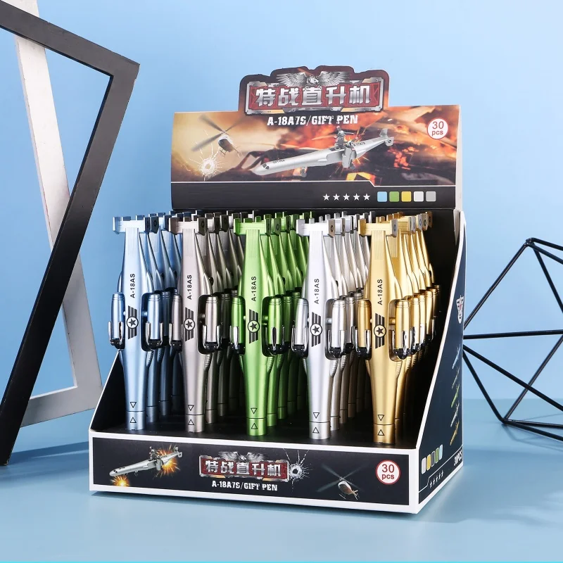 30pcs/lot Creative Helicopter Shape Gel Pen Cute 0.5mm Neutral Pen School writing Supplies Promotional Gift