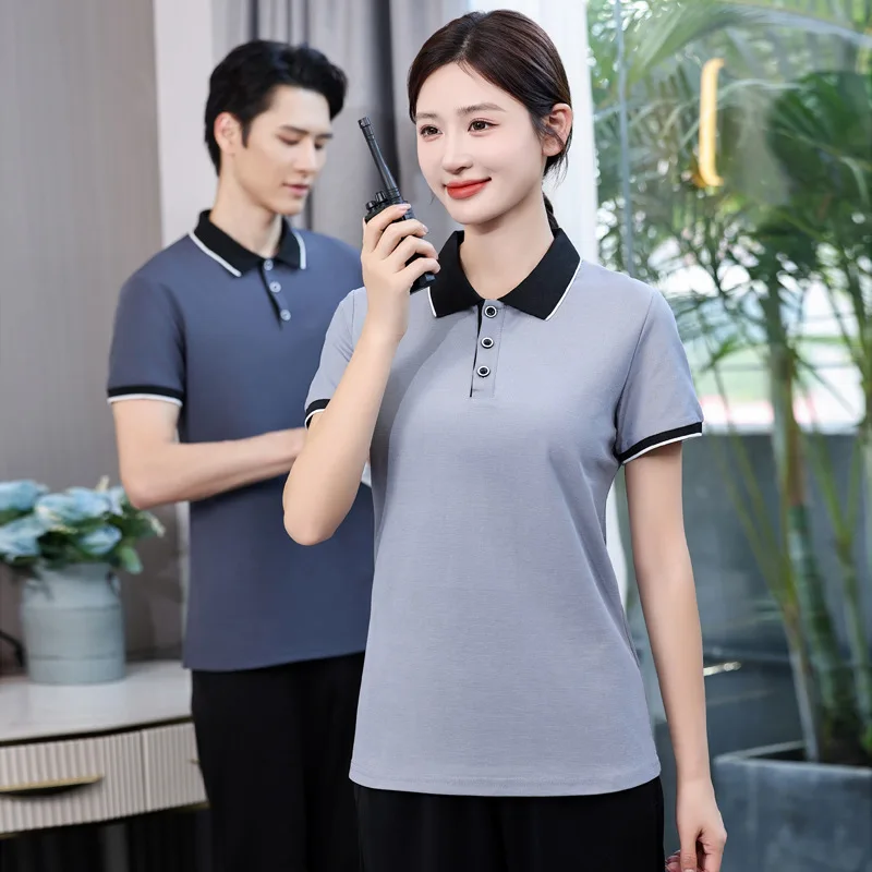 Униформа для чистки воротника, летняя спецодежда с короткими рукавами, больничный торговый центр, рубашка для чистки комнаты в отеле, мужская рубашка