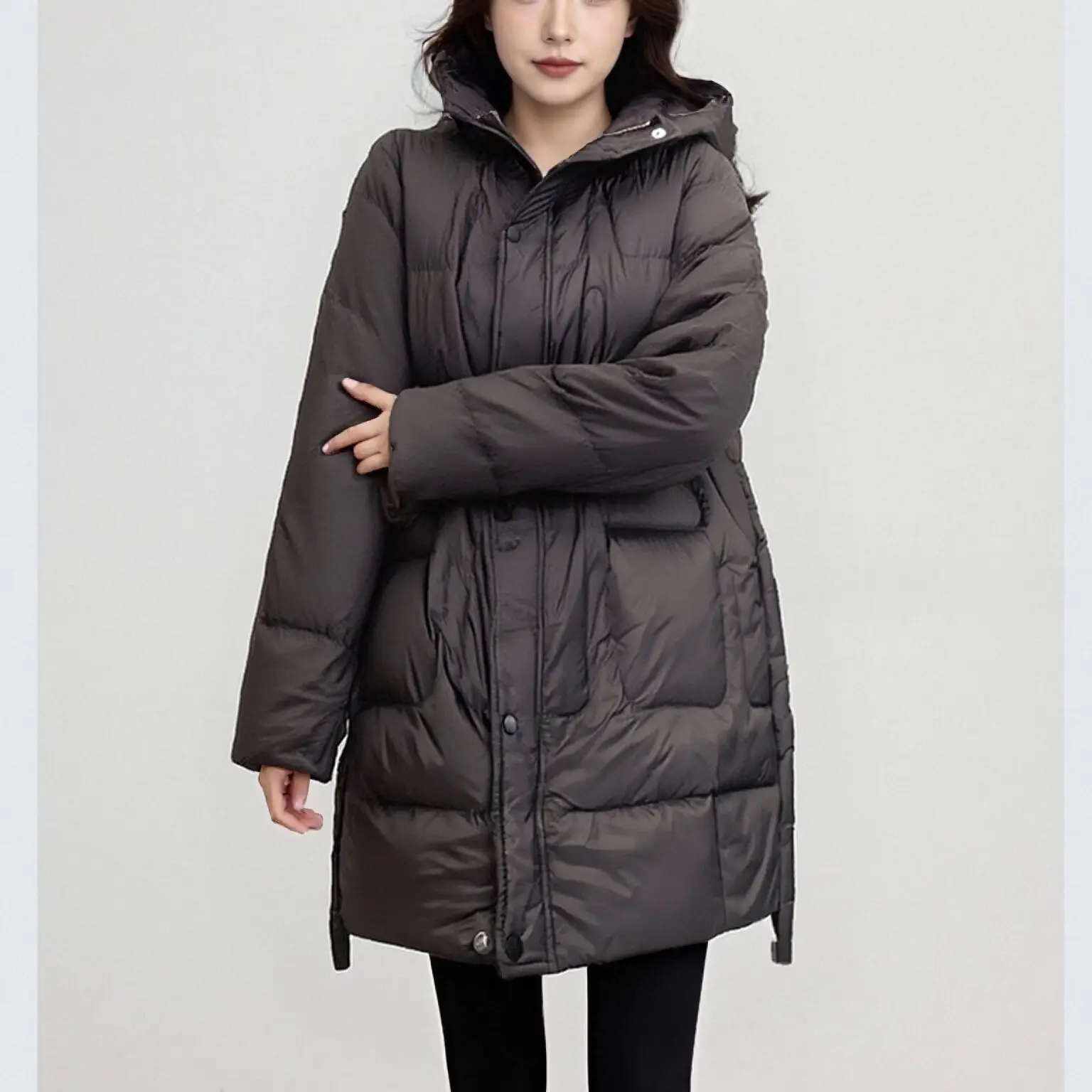 

2026 Winter Women's Down Jacket Commuter Hoodie Warm White Duck Down Parker
