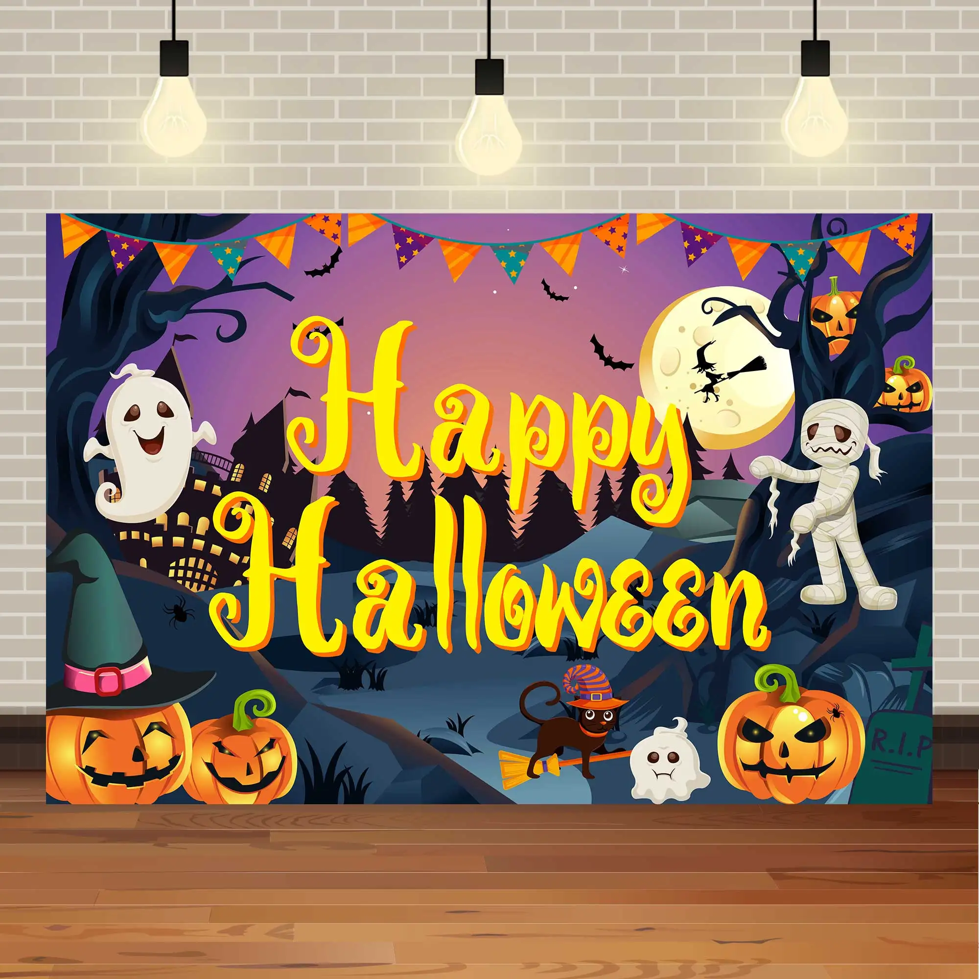 NeoBack Halloween Party Backdrop Baby Autumn Pumpkin Background Castle Skull Moon Photography Decor Photo Studio Phorocall