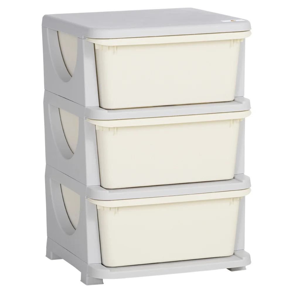 

3 Tier Kids Storage Unit, 3 Drawer Chest Toy Organizer Plastic Bins for Kids Bedroom Nursery Kindergarten Living Room for Boys