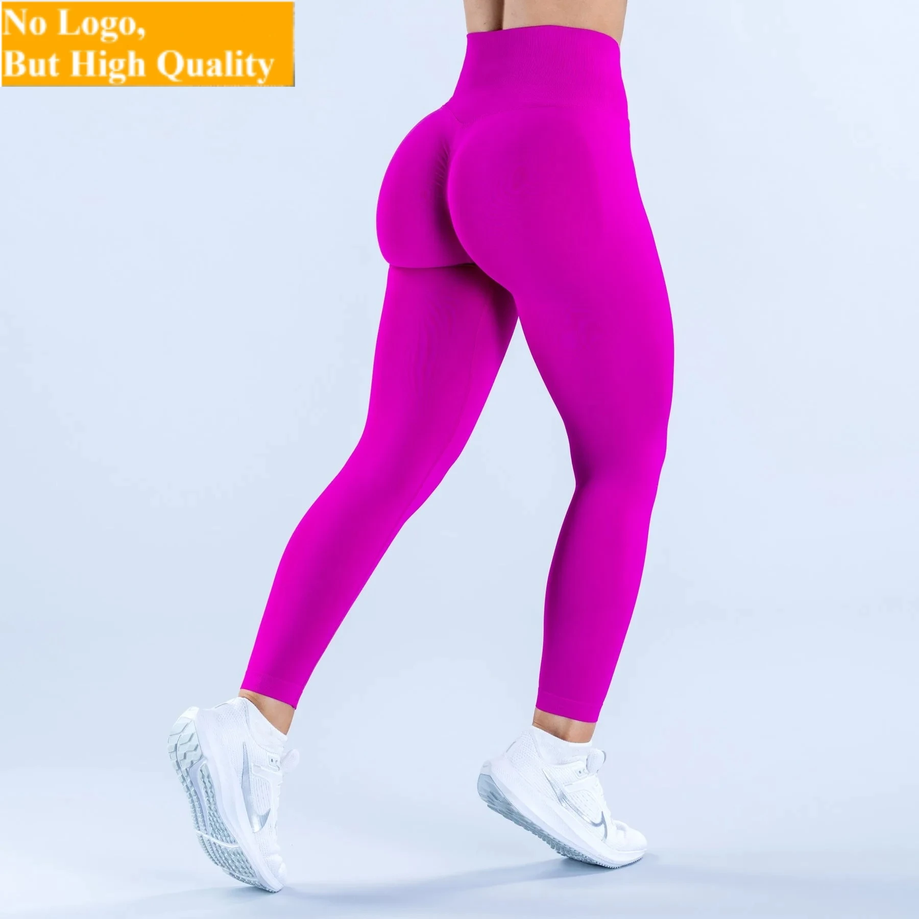 NOLOGO Ribbed High Waist Band Yoga Legging Scrunch Bum Seam Sport Pants High Stretch Workout Yoga Clothes Running Fitness Tights