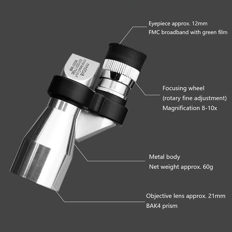 مناظير صغيرة محمولة 8x20 HD مقاومة للماء عالية الطاقة جيب أحادي العين زاوية تلسكوب للصيد في الهواء الطلق #5