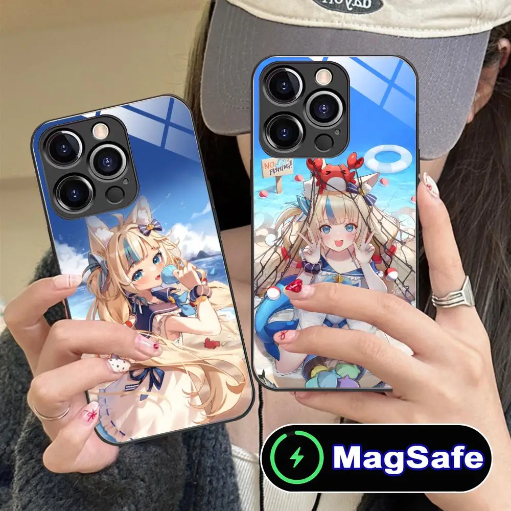 

Sameko Saba Mobile Phone Case for iPhone 16 15 14 13 12 11 Pro Max Plus Mini MagSafe Glass Colour Printing Cellphones Pretty