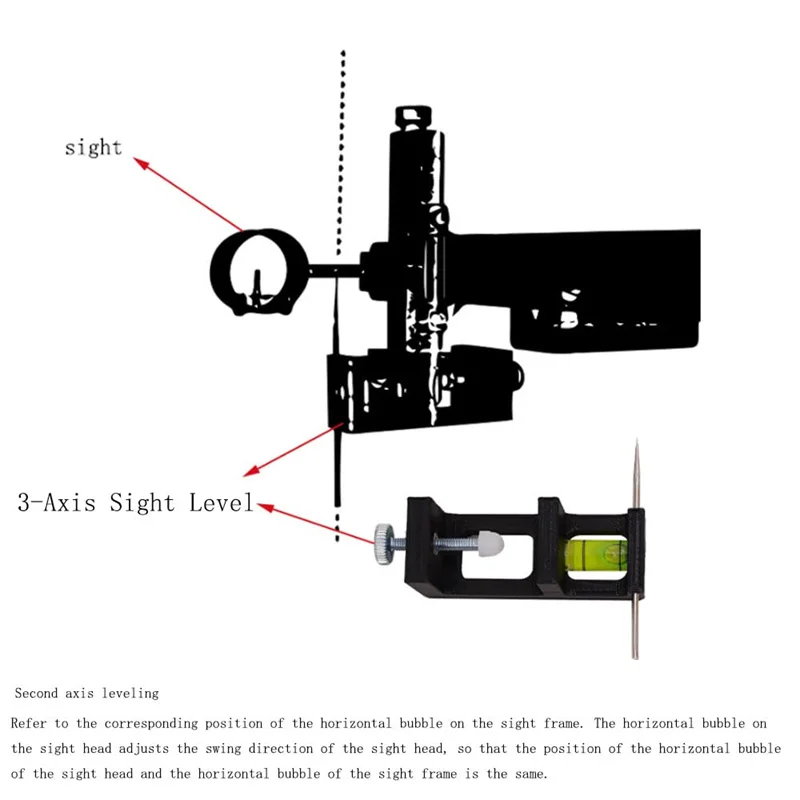 Archery 3-Axis Sight Level Adjustment Bow Level Tuning Tools Aiming Target Recurve Compound Bow Hunting Shooting Accessories