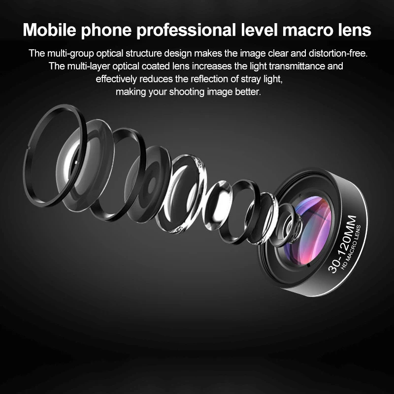 30-120mm macro lens for mobile Lens for cellphone zoom lens for mobile Wide angle lens for phone camera lenses zoom cellular len