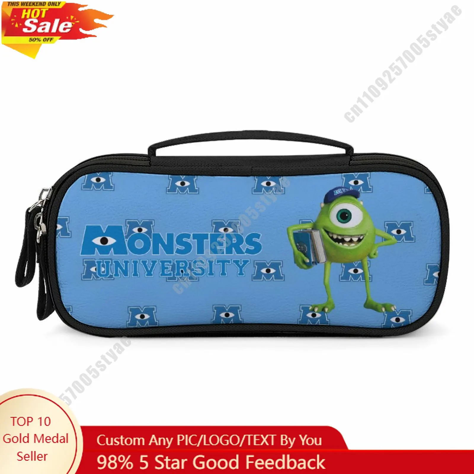 

Mike Wazowski Pencil Case Disney Cartoon Character Customized Design Personalized Creation Holiday Gift Cosmetic Bag Cosplay