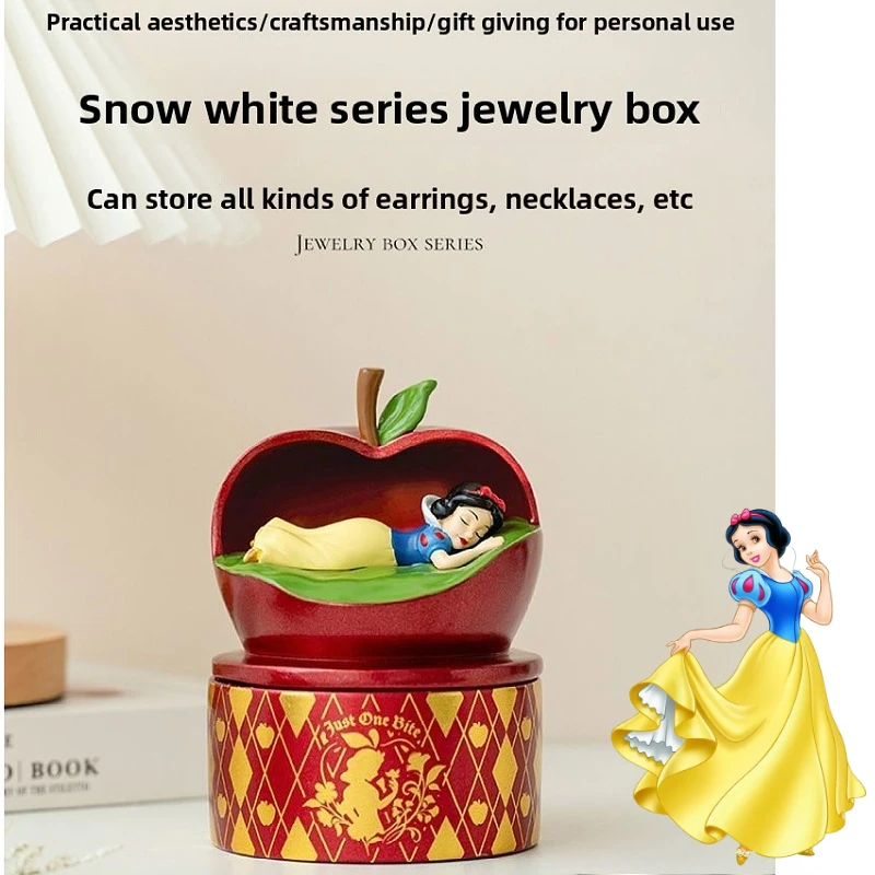 

Disney Snow White Cartoon Cute Storage Jar Creative Kawaii for Girls Bedroom Desk Decoration Ornament Christmas Holiday Gift