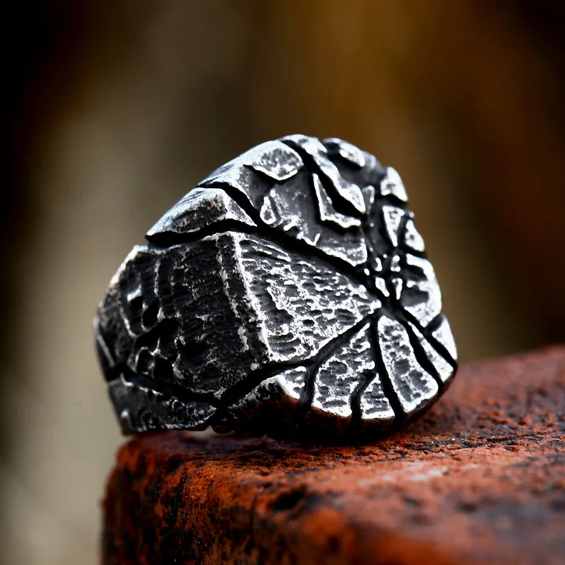 BEIER 2023 New Creative Design Meteorolite Retro Irregular Geometric Crack Men\'s Ring Imitation Antique Vintage Jewelry Gift