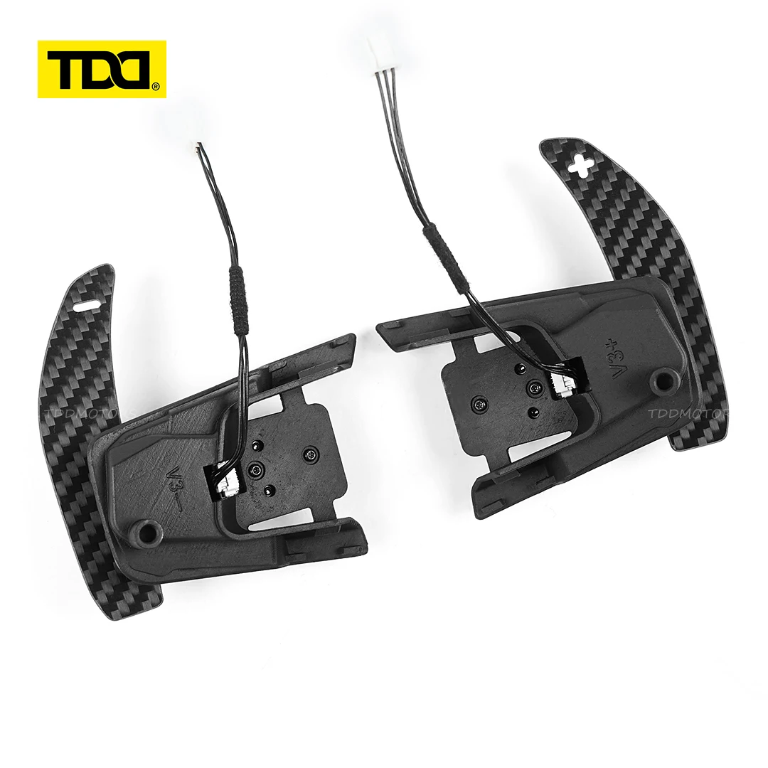 TDD Car Carbon Fiber Magnetic Paddle Shifters For Volkswagen VW Golf R MK7 MK7.5 Scirocco Steering Wheel Shift Paddles Extension image 3