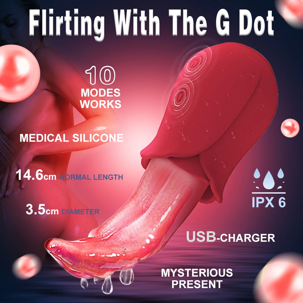 Vibrator For Women Tongue Licking Machine Clitoris Stimulator G-Spot Vagina Sucker Anal Nipple Female Clit  Adult Erotic Sex Toy