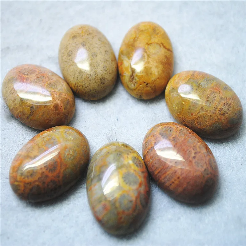 5PCS Natural Jasper Stone Cabochons Oval Shape No Hole New Agate BEADS Cabs Size 18X25MM Wholesale Price For Pendants Making