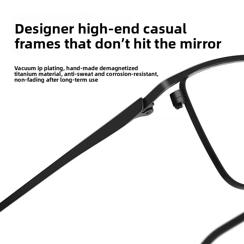 

Легкая оправа для очков из чистого титана, минималистичный деловой дизайн, стильная и универсальная для мужчин, подходит для линз по рецепту.