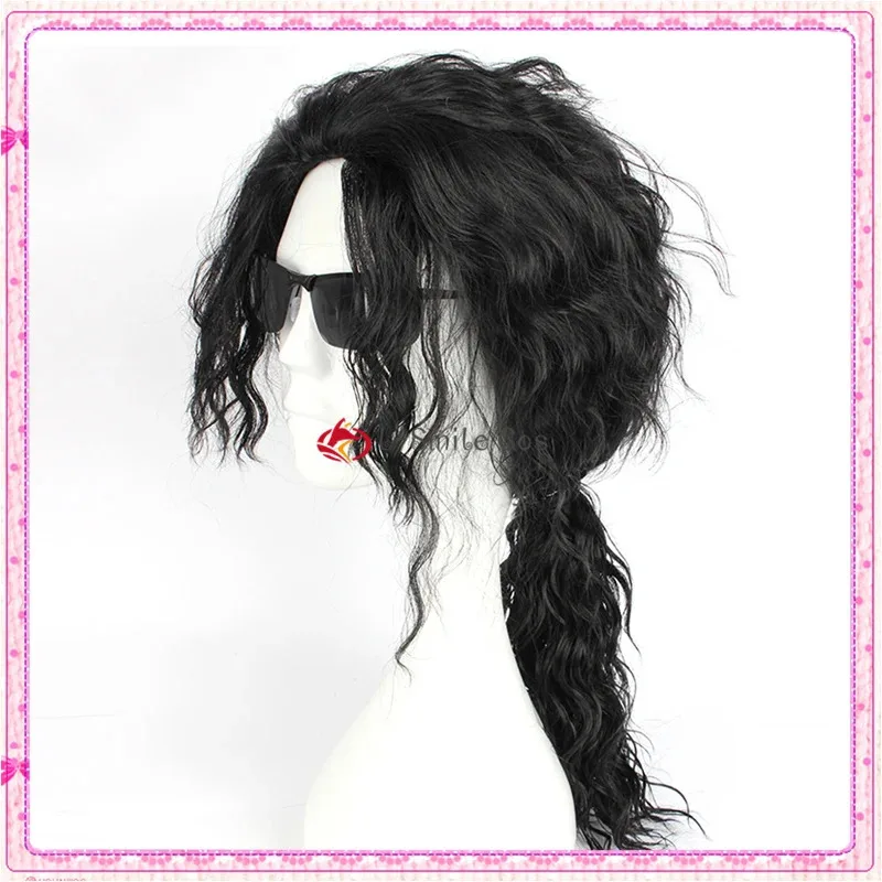 Gafas de pelo largo y rizado negro Michael Jackson de alta calidad, adecuadas para fiestas de Halloween y Navidad