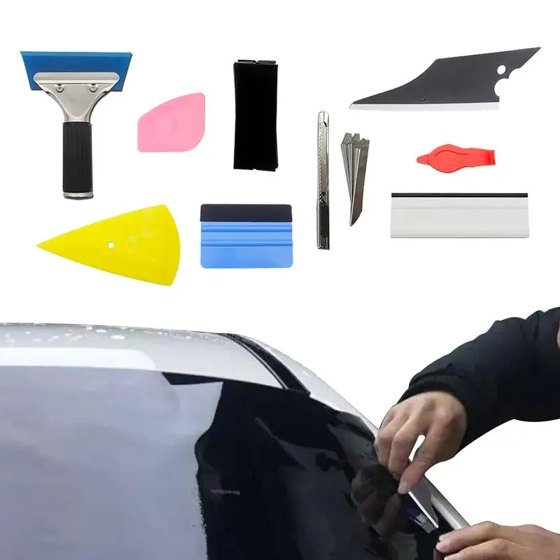 

Vehicle Window Tint Kit Car Package Tinting Tool With Felt Tint Squeegees & Scrapers Installing Tool Including Window Squeegee