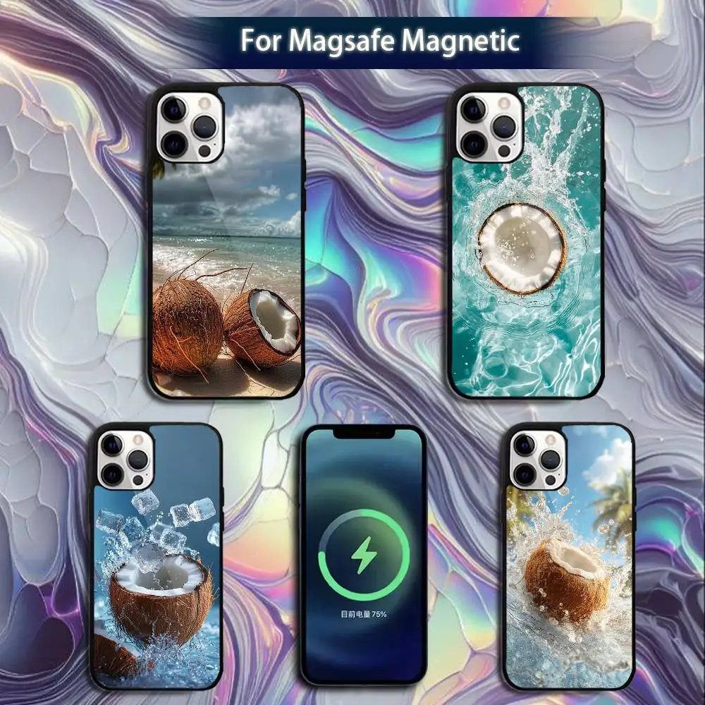

Tropical Fruits Coconut Phone Case For iPhone 16e,16,15,14,13,12,11,Plus,Pro,Max,Mini Magsafe Magnetic Wireless Charging