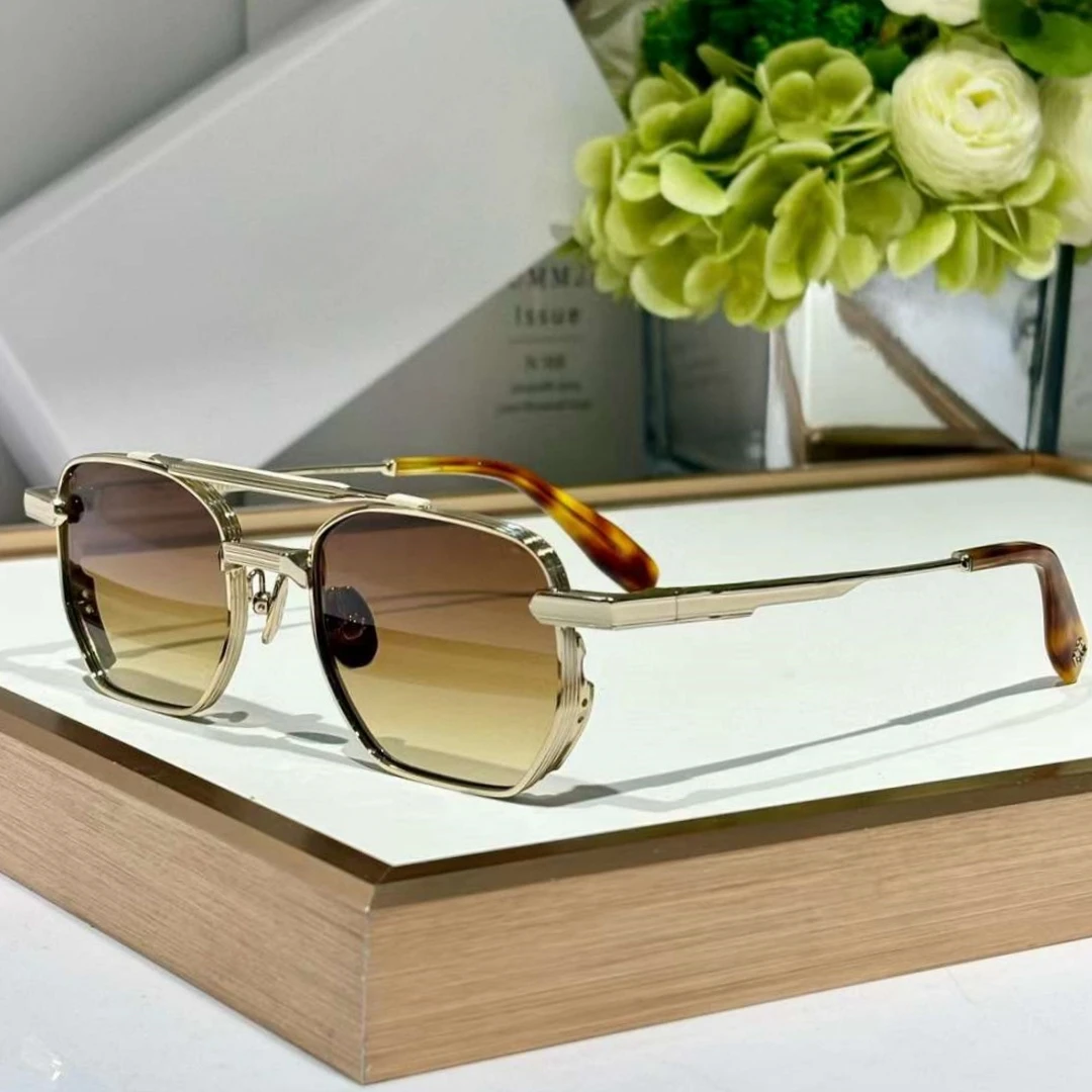 Luxury Vintage Fashion Trend Weightless Alloy Sunglasses Retro Square Academic Style Handcraft UV400 Women Man A+ Top Quality