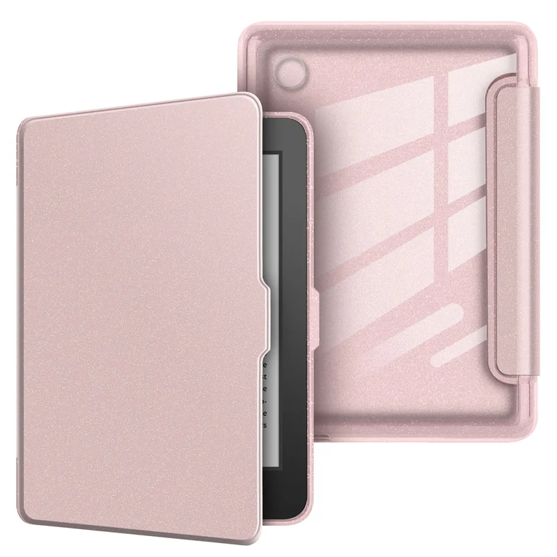Gitterende Acryl Transparante Achterkant Case voor 2024 Kobo Clara Kleur BW 2E N365 N367 N506 6'' Case PU Leder Smart Sleep Cover