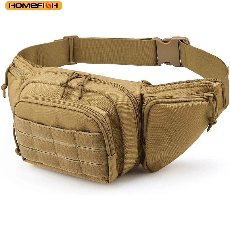 HOMEFISH Nylon Taktische Brusttasche für Herren, Outdoor-Sport Fahrrad-Gürteltasche, Multifunktionale Hüfttasche für Camping