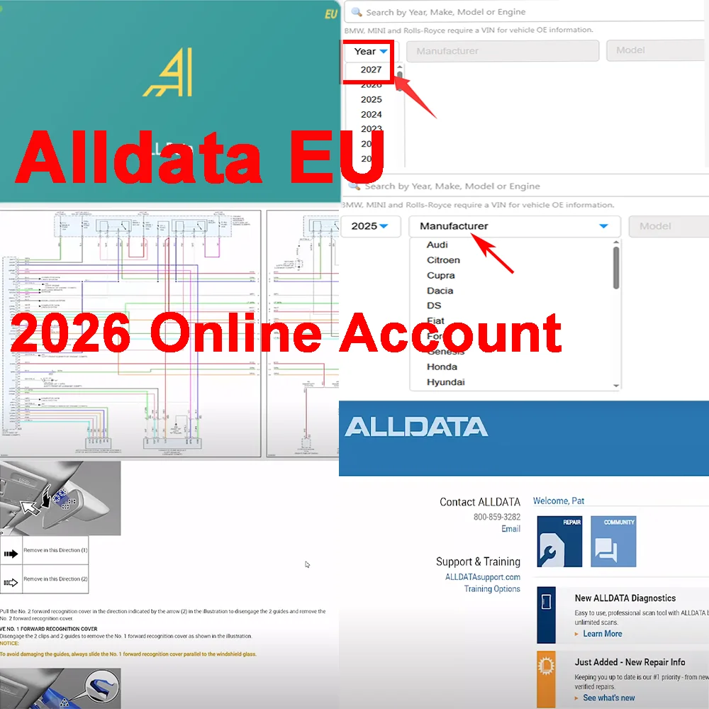 أحدث برنامج إصلاح الحساب عبر الإنترنت لعام 2026 لبيانات السيارة في الاتحاد الأوروبي لجميع البيانات لورشة العمل مخطط الأسلاك يدعم تسجيل الدخول عبر الهاتف المحمول/الكمبيوتر الشخصي