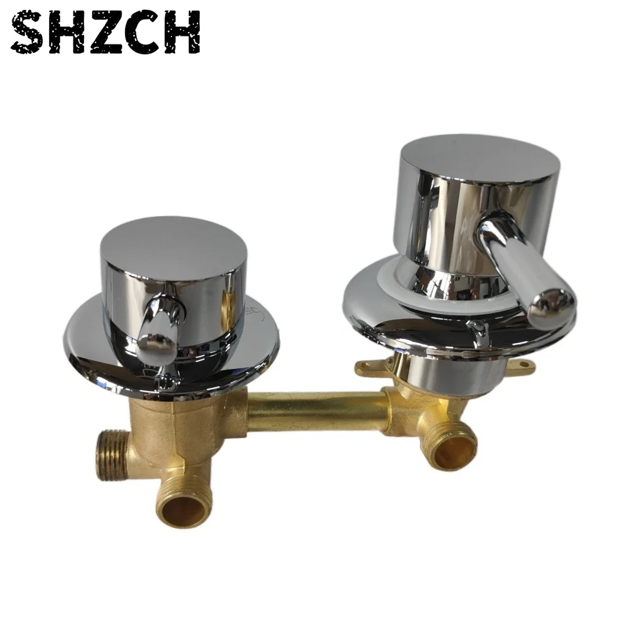 Bathroom Brass Faucet 3 Way Mixing Valve Water Outlet Thread Center Distance 10cm Shower Mixer Cabin Wal/l Mount Bathroom valve