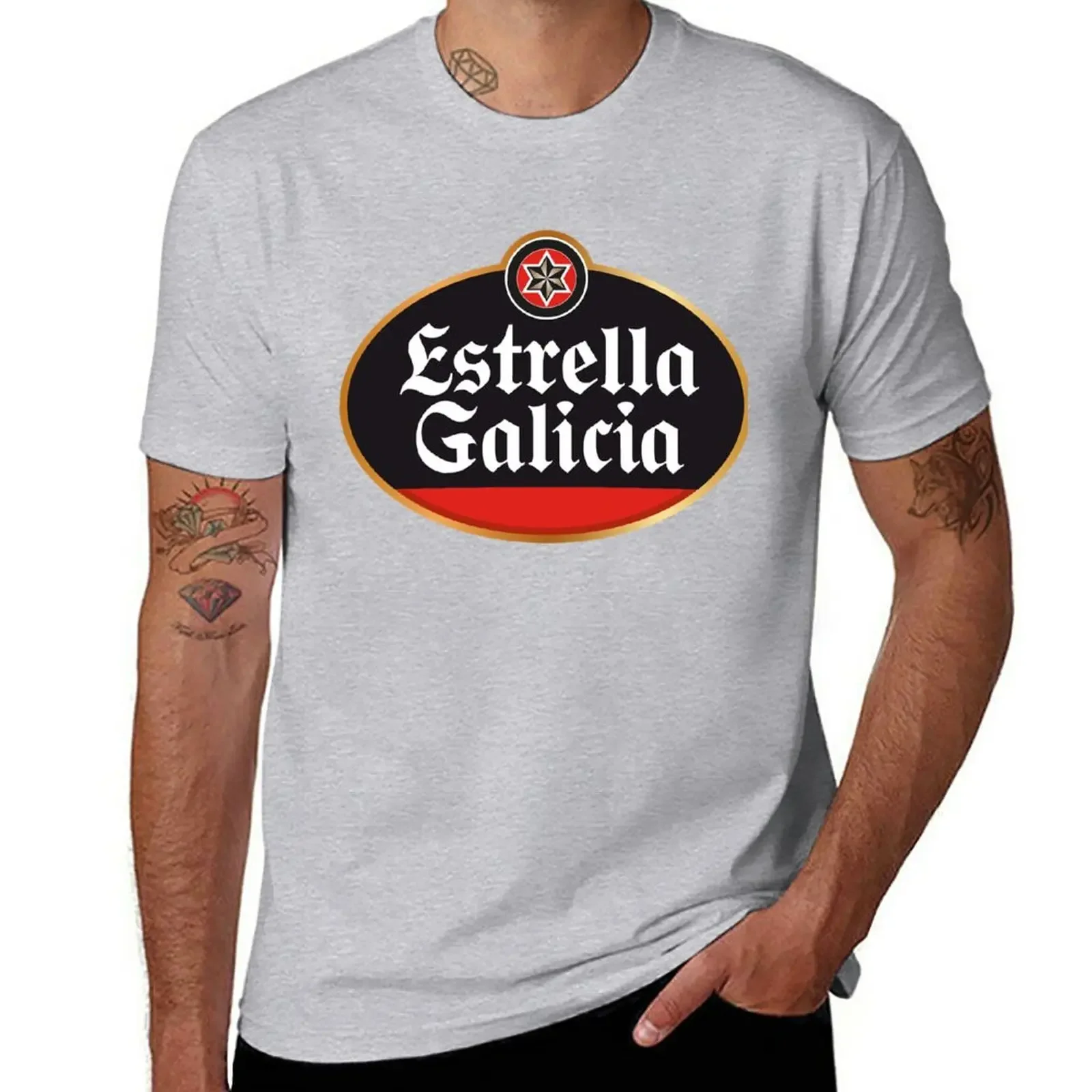 oversized t shirt summer tops mens t shirt New Estrella Galicia For Fans T-Shirt black t shirt  mens clothing harajuku oversized