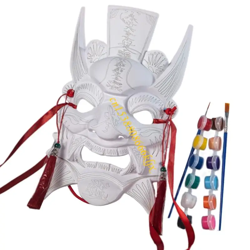 Blanco Nuo Operas Mask Wit/Black Craft Masks Diy Blank Masks Mardi Gras Mask Masquerades Mask voor Halloween Cosplay Party 066C